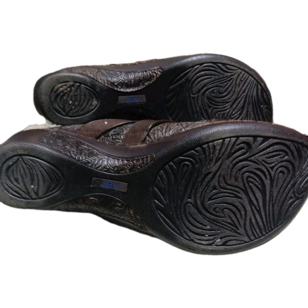 JBU by Jambu Womens Brown Sweden Vegan Faux Fur Lined Embossed Clogs Mules 9 M - Picture 7 of 7